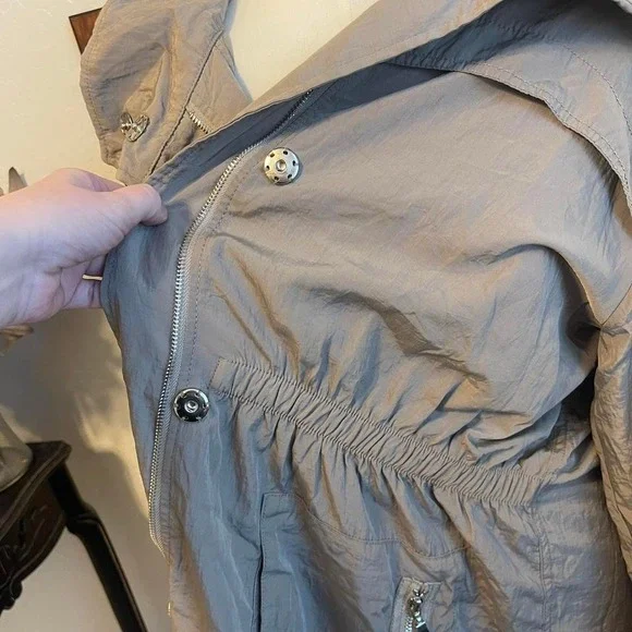 Casablanca Lightweight Hooded Military Coat Taupe Neutral Everyday Jacket - Picture 5 of 8